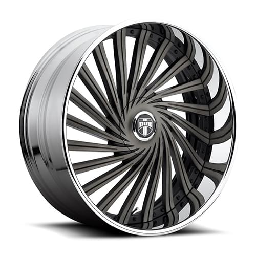 Dub Dazed S241 Black W/ Dark Tint Spokes & SS Lip - Part Number S241269008+05 Dub Dazed S241 Black W/ Dark Tint Spokes & SS Lip Photo