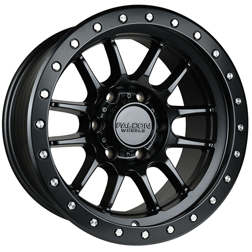 Falcon Wheels T7 Matte Black W/ Black Ring - Part Number T7-7973-12-MBK Falcon Wheels T7 Matte Black W/ Black Ring Photo