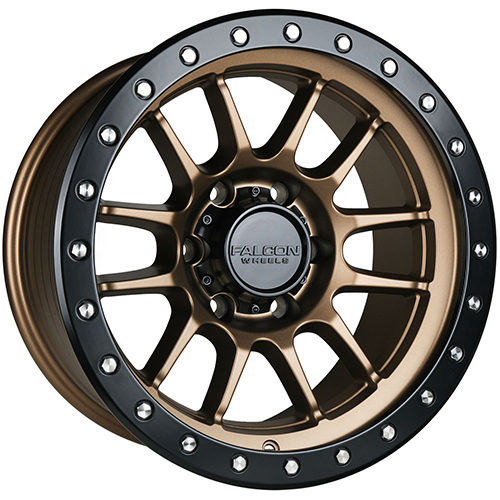 Falcon Wheels T7 Matte Bronze W/ Black Ring - Part Number T7-7983-12-MBR Falcon Wheels T7 Matte Bronze W/ Black Ring Photo