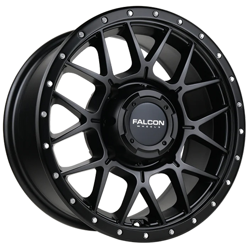 Falcon Wheels X1 Gunner UTV Matte Black With Matte Black Ring - Part Number X1-4727-10-MBK Falcon Wheels X1 Gunner UTV Matte Black With Matte Black Ring Photo