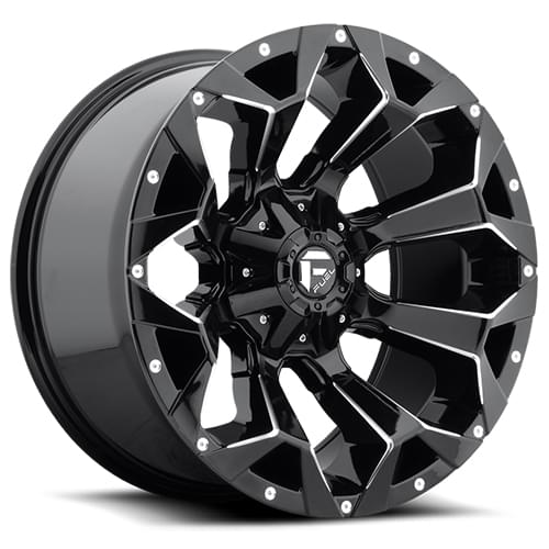 Fuel Offroad Assault D576 Gloss Black W/ Milled Spokes - Part Number D57620907057US Fuel Offroad Assault D576 Gloss Black W/ Milled Spokes Photo