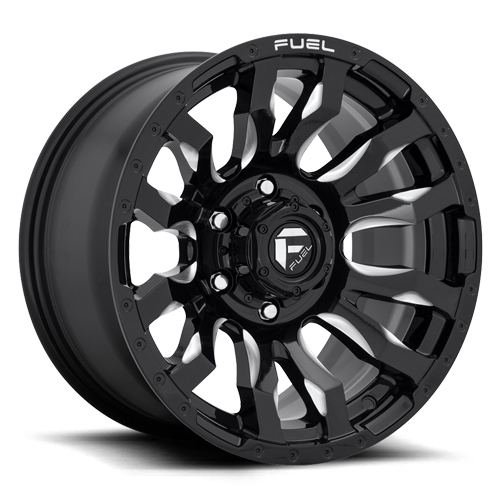Fuel Offroad Blitz D673 Gloss Black W/ Milled Spokes - Part Number D67320907550 Fuel Offroad Blitz D673 Gloss Black W/ Milled Spokes Photo