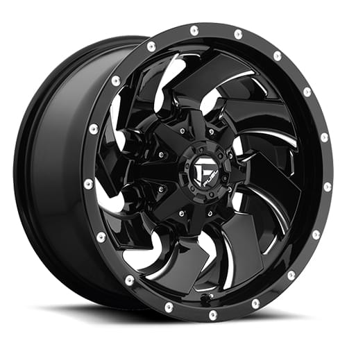 Fuel Offroad Cleaver D574 Gloss Black W/ Milled Spokes - Part Number D57420001747 Fuel Offroad Cleaver D574 Gloss Black W/ Milled Spokes Photo