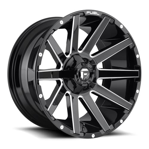 Fuel Offroad Contra D615 Gloss Black W/ Milled Spokes - Part Number D61520002647 Fuel Offroad Contra D615 Gloss Black W/ Milled Spokes Photo