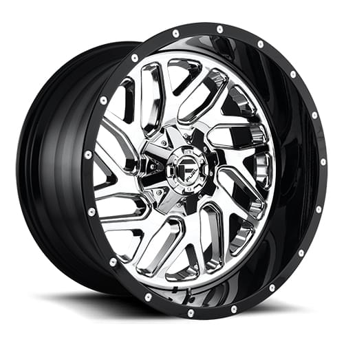 Fuel Offroad Triton D211 Chrome W/ Gloss Black Lip - Part Number D21122009850 Fuel Offroad Triton D211 Chrome W/ Gloss Black Lip Photo