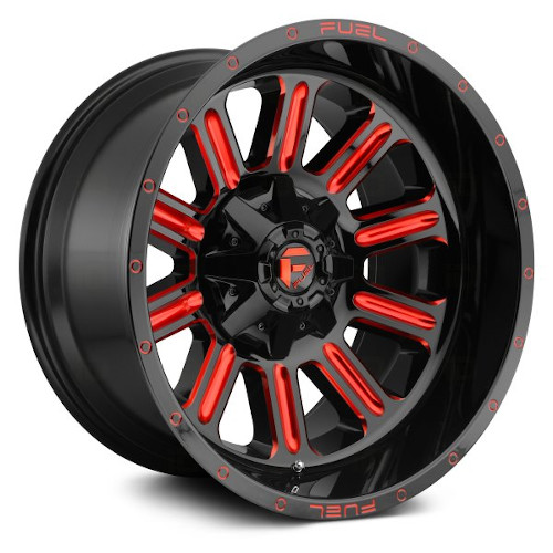 Fuel Offroad Hardline D620 Black W/ Red Milled Spokes Photo