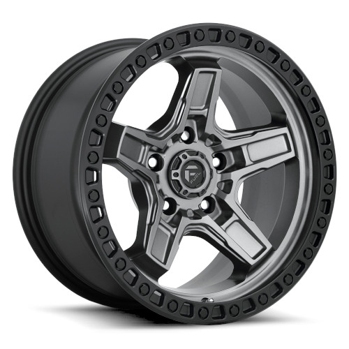 Fuel Offroad Kicker D698 Matte Gunmetal W/ Black Lip - Part Number D69818907550 Fuel Offroad Kicker D698 Matte Gunmetal W/ Black Lip Photo