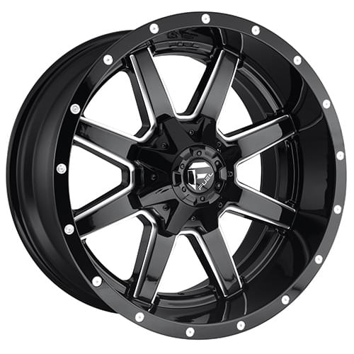Fuel Offroad Maverick D610 Gloss Black W/ Milled Spokes - Part Number D61020909850 Fuel Offroad Maverick D610 Gloss Black W/ Milled Spokes Photo