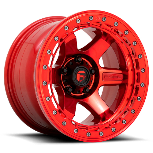 Fuel Offroad D123 Block Beadlock Candy Red W/ Red Ring - Part Number D12317858447 Fuel Offroad D123 Block Beadlock Candy Red W/ Red Ring Photo