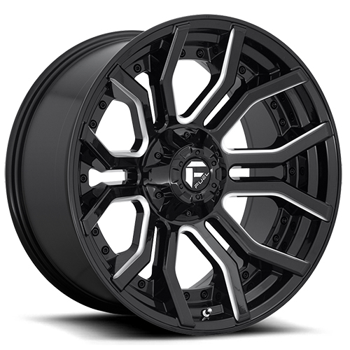 Fuel Offroad Rage D711 Gloss Black W/ Milled Spokes - Part Number D71120009847 Fuel Offroad Rage D711 Gloss Black W/ Milled Spokes Photo