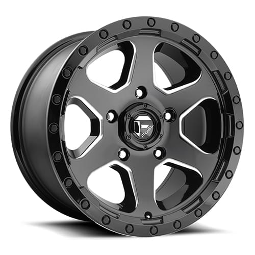 Fuel Offroad Ripper D590 Gloss Black W/ Milled Spokes - Part Number D59016807345 Fuel Offroad Ripper D590 Gloss Black W/ Milled Spokes Photo