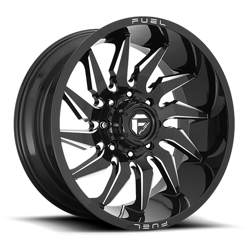 Fuel Offroad Saber D744 Gloss Black W/ Milled Spokes - Part Number D74420008947 Fuel Offroad Saber D744 Gloss Black W/ Milled Spokes Photo