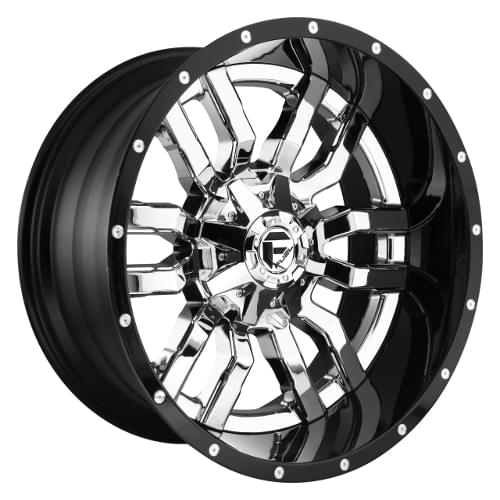 Fuel Offroad Sledge D270 Chrome W/ Black Lip - Part Number D27022001850 Fuel Offroad Sledge D270 Chrome W/ Black Lip Photo