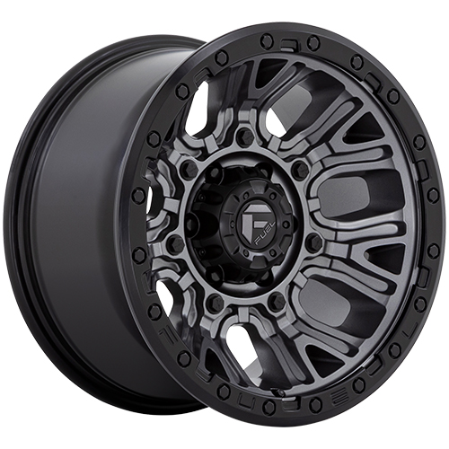 Fuel Offroad Traction D825 Matte Gunmetal W/ Black Ring - Part Number D82520908950 Fuel Offroad Traction D825 Matte Gunmetal W/ Black Ring Photo