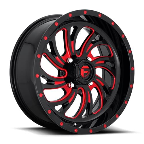 Fuel UTV Kompressor D642 Gloss Black W/ Red Milled Spokes - Part Number D6421870A544 Fuel UTV Kompressor D642 Gloss Black W/ Red Milled Spokes Photo
