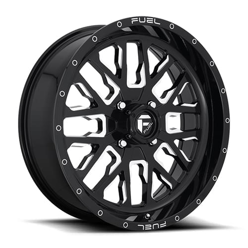 Fuel UTV Stroke D611 Gloss Black W/ Milled Spokes - Part Number D6112070A544 Fuel UTV Stroke D611 Gloss Black W/ Milled Spokes Photo