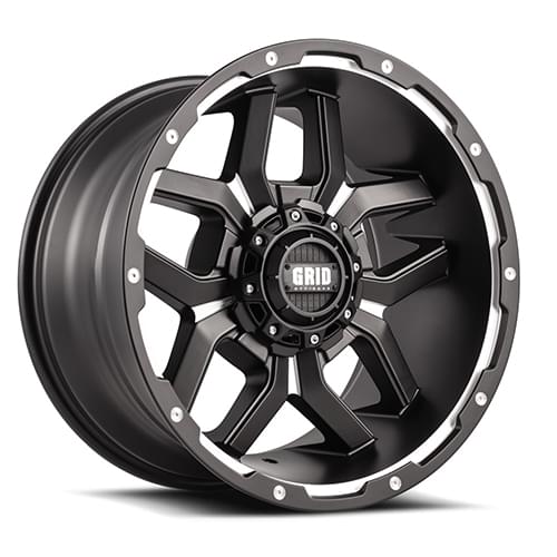 Grid Offroad GD07 Matte Black W/ Milled Spokes - Part Number GD07-20100550F-210 Grid Offroad GD07 Matte Black W/ Milled Spokes Photo