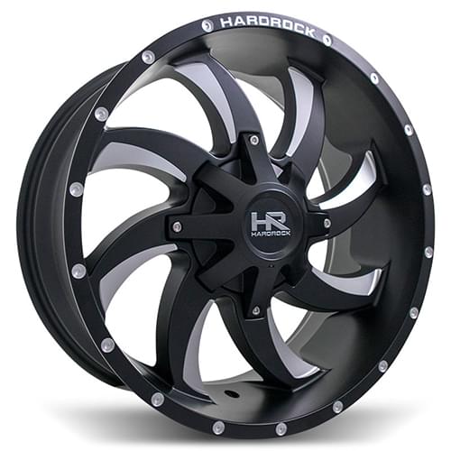 Hardrock Devious H701 Satin Black W/ Milled Spokes - Part Number H701-221481176BM Hardrock Devious H701 Satin Black W/ Milled Spokes Photo