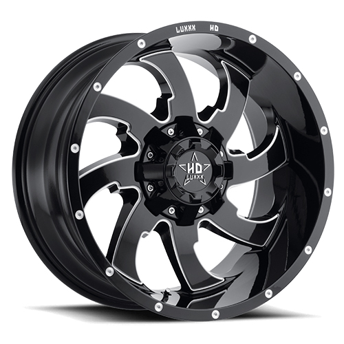 Luxxx HD Offroad LHD-12 Gloss Black Milled - Part Number LHD121795114127+6M-A1 Luxxx HD Offroad LHD-12 Gloss Black Milled Photo