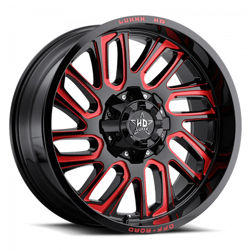 Luxxx HD Offroad LHD-18 Gloss Black With Red Milling - Part Number LHD1820108165170-18K-A3 Luxxx HD Offroad LHD-18 Gloss Black With Red Milling Photo
