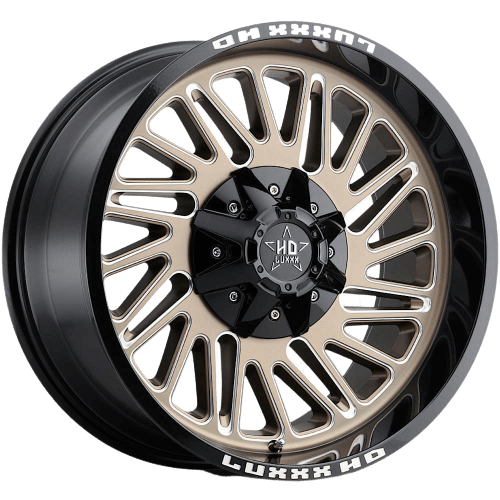 Luxxx HD Offroad LHD-19 Satin Bronze With Milled Edges and Gloss Black Lip - Part Number LHD1920125127139-44D-A13 Luxxx HD Offroad LHD-19 Satin Bronze With Milled Edges and Gloss Black Lip Photo