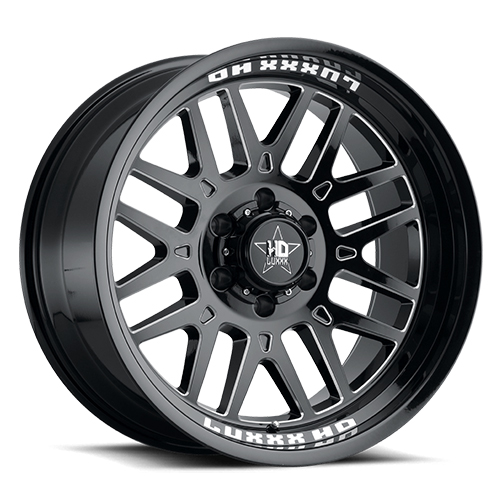 Luxxx HD Offroad LHD-20 Gloss Black Milled - Part Number LHD2020108165-18J-A1 Luxxx HD Offroad LHD-20 Gloss Black Milled Photo