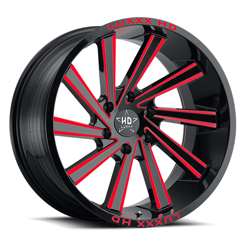 Luxxx HD Offroad LHD-22 Gloss Black With Red Milling - Part Number LHD2220106139-18G-A3 Luxxx HD Offroad LHD-22 Gloss Black With Red Milling Photo