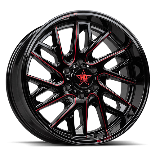 Luxxx HD Offroad LHD-29 Gloss Black With Red Milling - Part Number LHD2922118170-33K-A3 Luxxx HD Offroad LHD-29 Gloss Black With Red Milling Photo