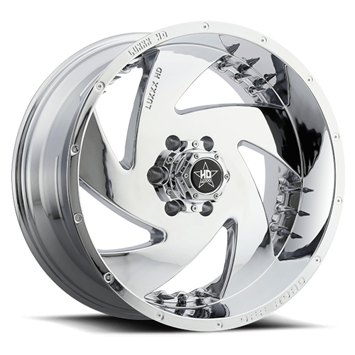 Luxxx HD Offroad LHD-6 Chrome With Chrome Spike Rivets - Part Number LHD622126139-44G-C-11 Luxxx HD Offroad LHD-6 Chrome With Chrome Spike Rivets Photo