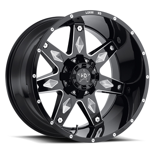 Luxxx HD Offroad LHD-9 Gloss Black Milled - Part Number LHD92098165-12J-A1 Luxxx HD Offroad LHD-9 Gloss Black Milled Photo