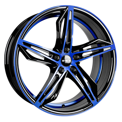 HD Wheels Fly-Cutter Gloss Black Machined W/ Blue Clear - Part Number FC18806535BKM-BL HD Wheels Fly-Cutter Gloss Black Machined W/ Blue Clear Photo