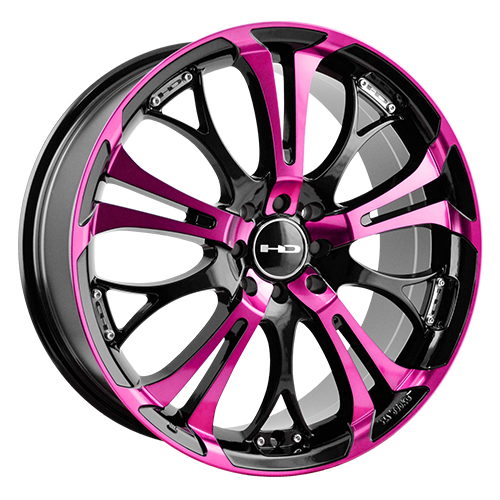 HD Wheels Spinout Black Machined w/ Pink Photo
