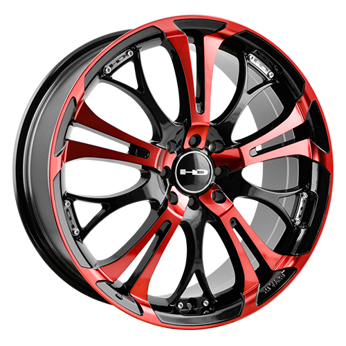 HD Wheels Spinout Black Machined w/ Red Photo