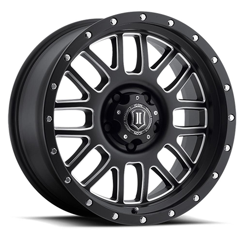 Icon Alloys Alpha Satin Black w Milled Windows - Part Number 1220908150SBMW Icon Alloys Alpha Satin Black w Milled Windows Photo