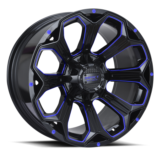 Impact Off-Road 817 Gloss Black W/ Blue Milling