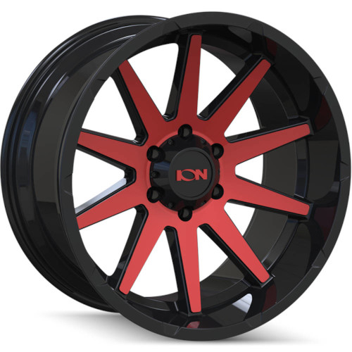 Ion Alloy 143 Gloss Black W/ Red Machined Face - Part Number 143-8936BTR Ion Alloy 143 Gloss Black W/ Red Machined Face Photo