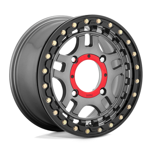 KMC KS240 Recon Gunmetal W/ Gloss Black Ring - Part Number KS24057044438 KMC KS240 Recon Gunmetal W/ Gloss Black Ring Photo