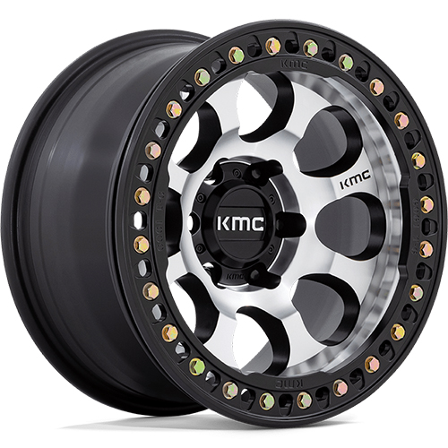 KMC Riot Beadlock KM237 Machined Face W/ Satin Black Windows & Ring