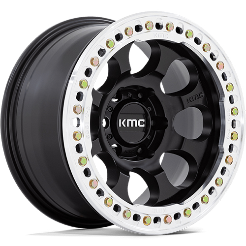 KMC Riot Beadlock KM237 Satin Black W/ Machined Ring - Part Number KM237MD17856000 KMC Riot Beadlock KM237 Satin Black W/ Machined Ring Photo