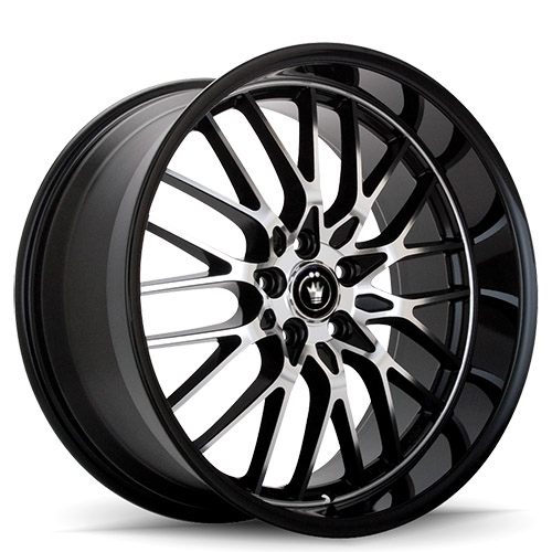 Konig Lace 16 Gloss Black W/ Machined Face - Part Number 16MB-LA56D04385 Konig Lace 16 Gloss Black W/ Machined Face Photo