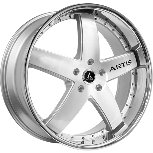 Lexani Booya A205 Silver Machined W/ Stainless Lip - Part Number A205-2410-73-05SMS Lexani Booya A205 Silver Machined W/ Stainless Lip Photo