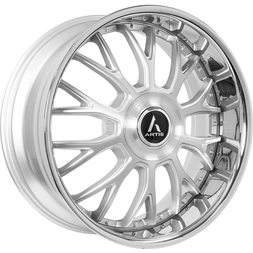 Lexani Grind XL A211 Silver Machined With Stainless Lip - Part Number A211-2490-31-30SMS Lexani Grind XL A211 Silver Machined With Stainless Lip Photo