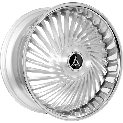Lexani Juicy XL A210 Silver Machined With Stainless Lip - Part Number A210-2490-61-05SMS Lexani Juicy XL A210 Silver Machined With Stainless Lip Photo