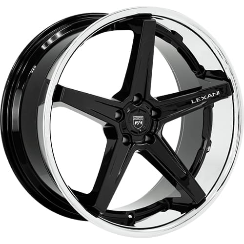 Lexani Savage 5 684 Gloss Black W/ Chrome Lip - Part Number 684-2090-61-40FBS Lexani Savage 5 684 Gloss Black W/ Chrome Lip Photo