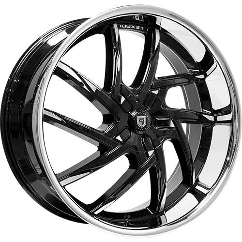 Lexani Senna 692 Gloss Black W/ Machined Tips & Stainless Lip - Part Number 692-2610-70-30MBS Lexani Senna 692 Gloss Black W/ Machined Tips & Stainless Lip Photo
