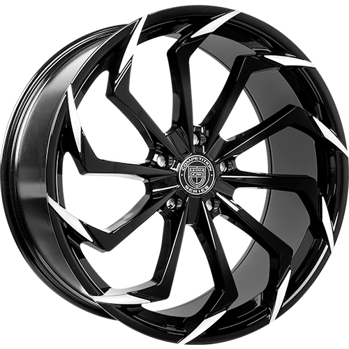 Lexani Static 701 Gloss Black W/ Machined Tips - Part Number 701-2085-31-28MBT Lexani Static 701 Gloss Black W/ Machined Tips Photo