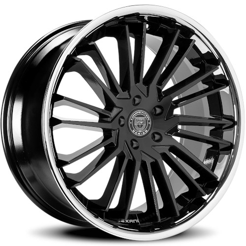 Lexani Virage 676 Black W Chrome Lip - Part Number 676-2010-13-25FBS Lexani Virage 676 Black W Chrome Lip Photo