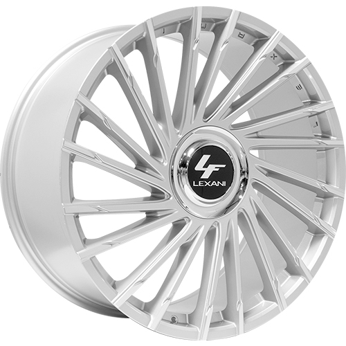 Lexani Wraith XL 696 Silver W/ Brushed Tips - Part Number 696-2410-30-40SBL Lexani Wraith XL 696 Silver W/ Brushed Tips Photo