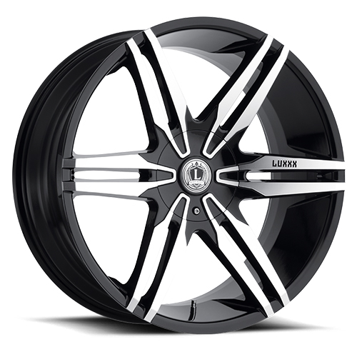 Luxxx LUX 16 Gloss Black With Machined Face - Part Number LUX1622955115120+15C-A2 Luxxx LUX 16 Gloss Black With Machined Face Photo