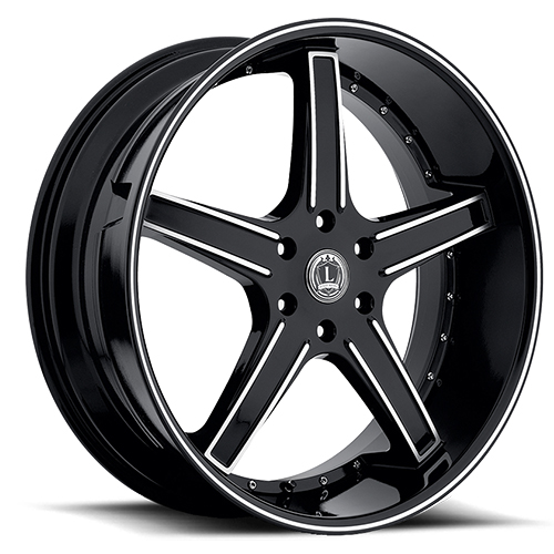 Luxxx LUX 6 Gloss Black With Machined Face - Part Number LUX622855114+38B-A2 Luxxx LUX 6 Gloss Black With Machined Face Photo